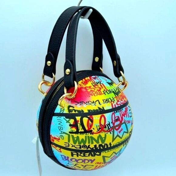 Graffiti Basketball Shape Clutch Model 2 - Picture 2 of 5